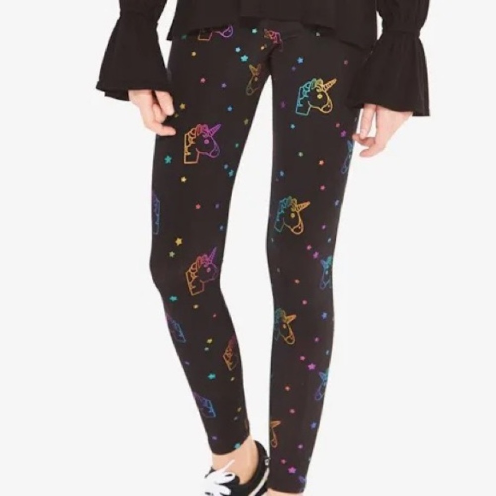 🆕 NWT Zara Terez Rainbow Metallic Unicorn Black Kids Leggings Girls Sz L and XL